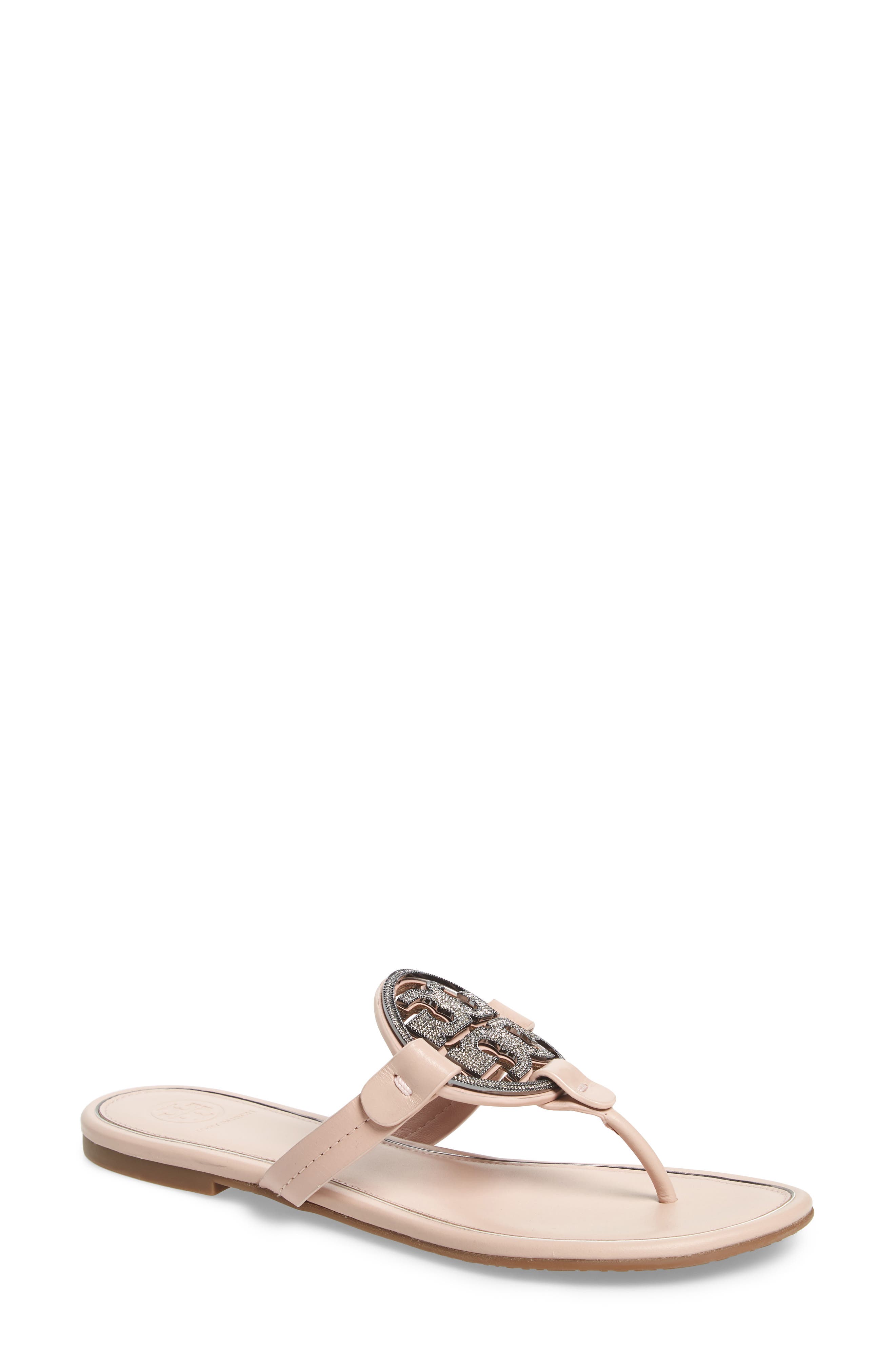 Miller Crystal Logo Flip Flop, Main, color, SEA SHELL PINK