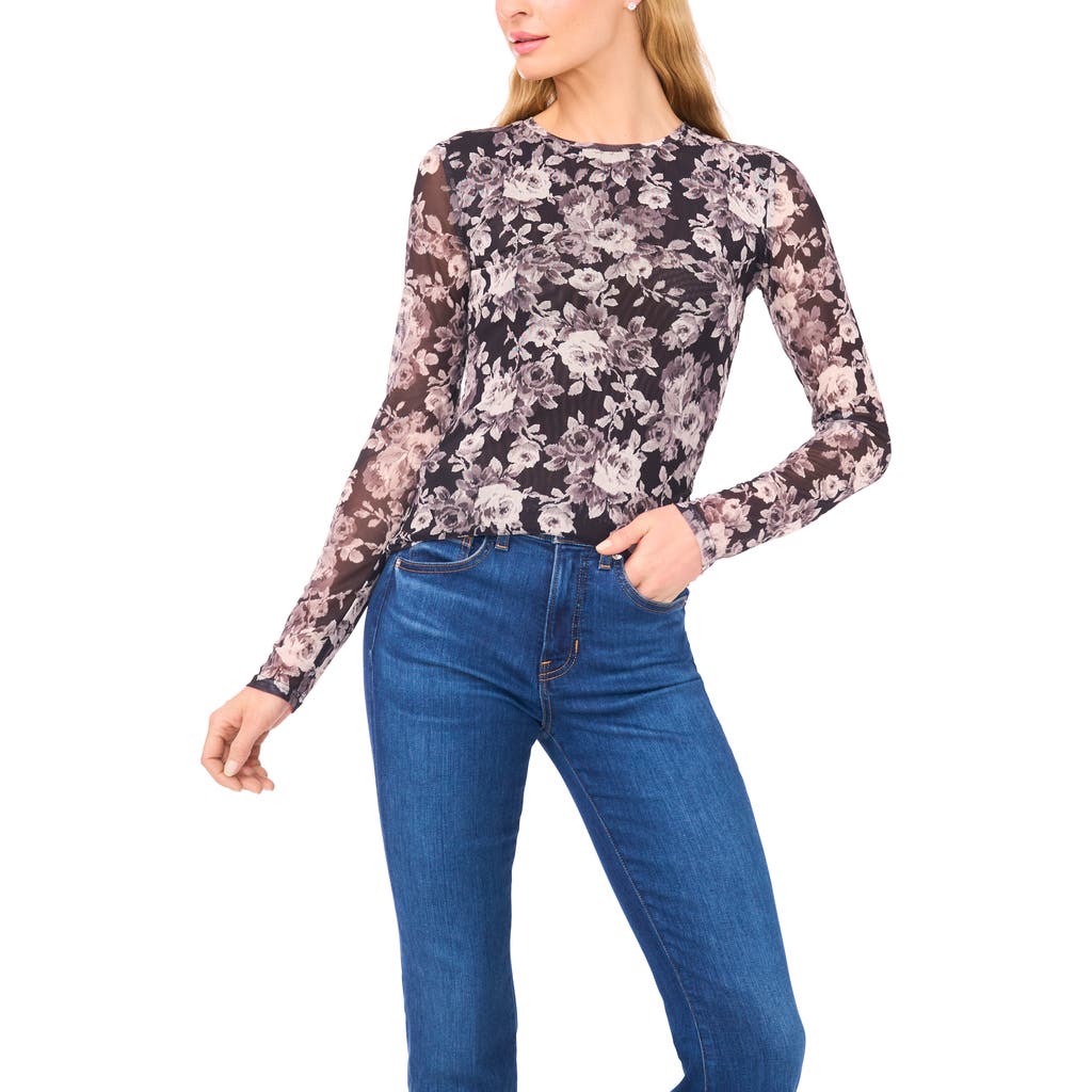 Ted Baker Addie Floral Mesh Top In Multi
