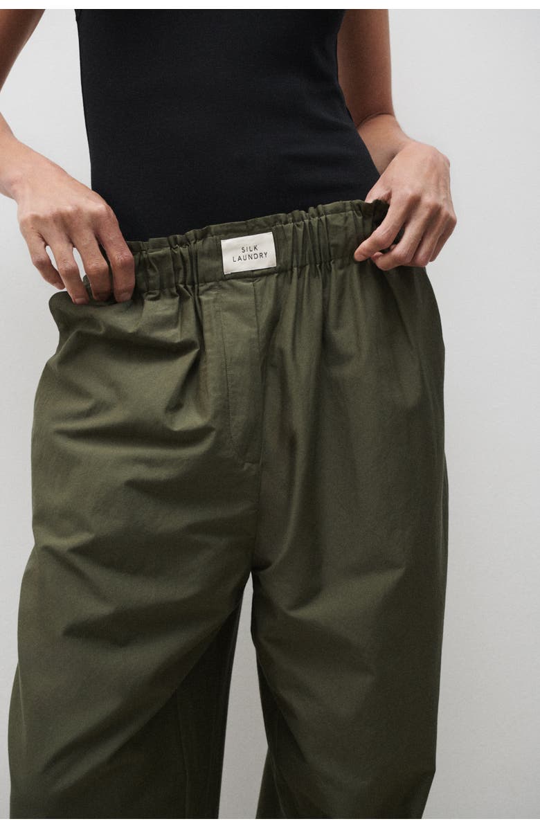 SILK LAUNDRY COTTON SILK PAPER BAG PANTS PINE, Alternate, color, Pine