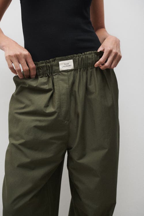 Silk Laundry Green Cotton Silk Paper Bag Lounge Pants In Pine