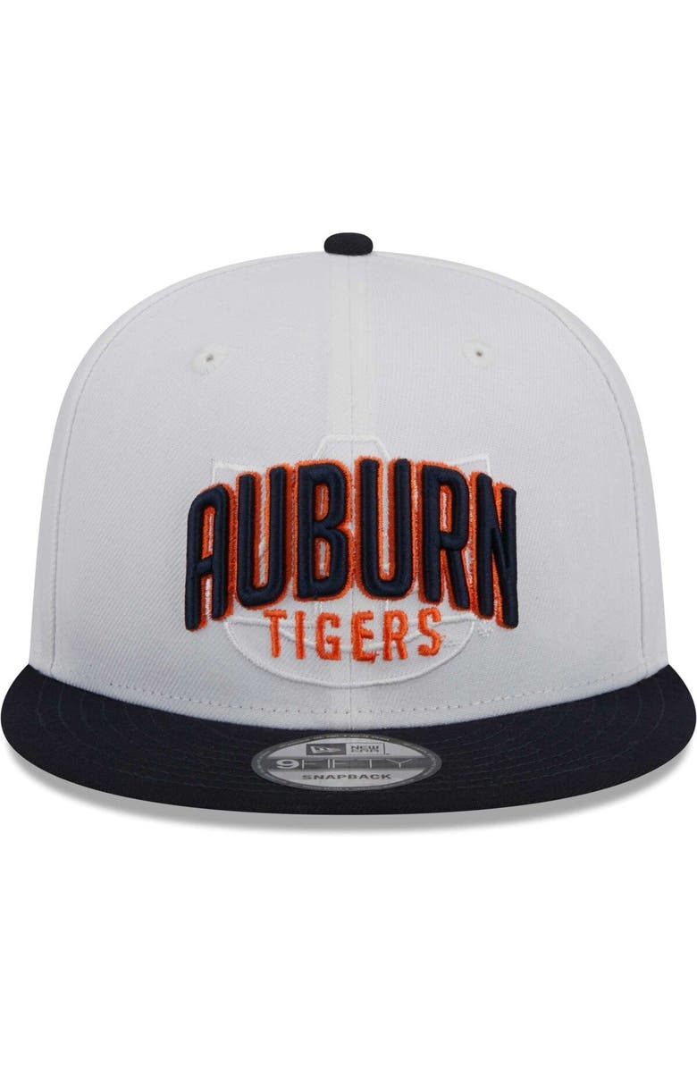 New Era Men's New Era White/Navy Auburn Tigers Two-Tone Layer 9FIFTY Snapback Hat, Alternate, color, 