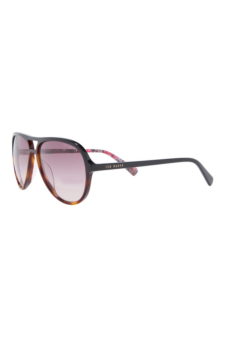 57mm Gradient Aviator Sunglasses, Alternate, color, TORTOISE