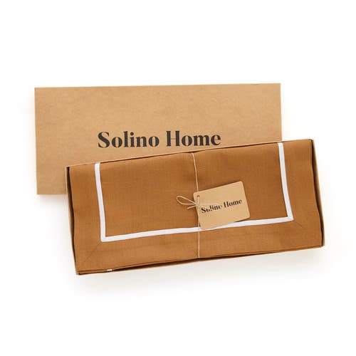 Solino Home Linen Table Runner In Brown