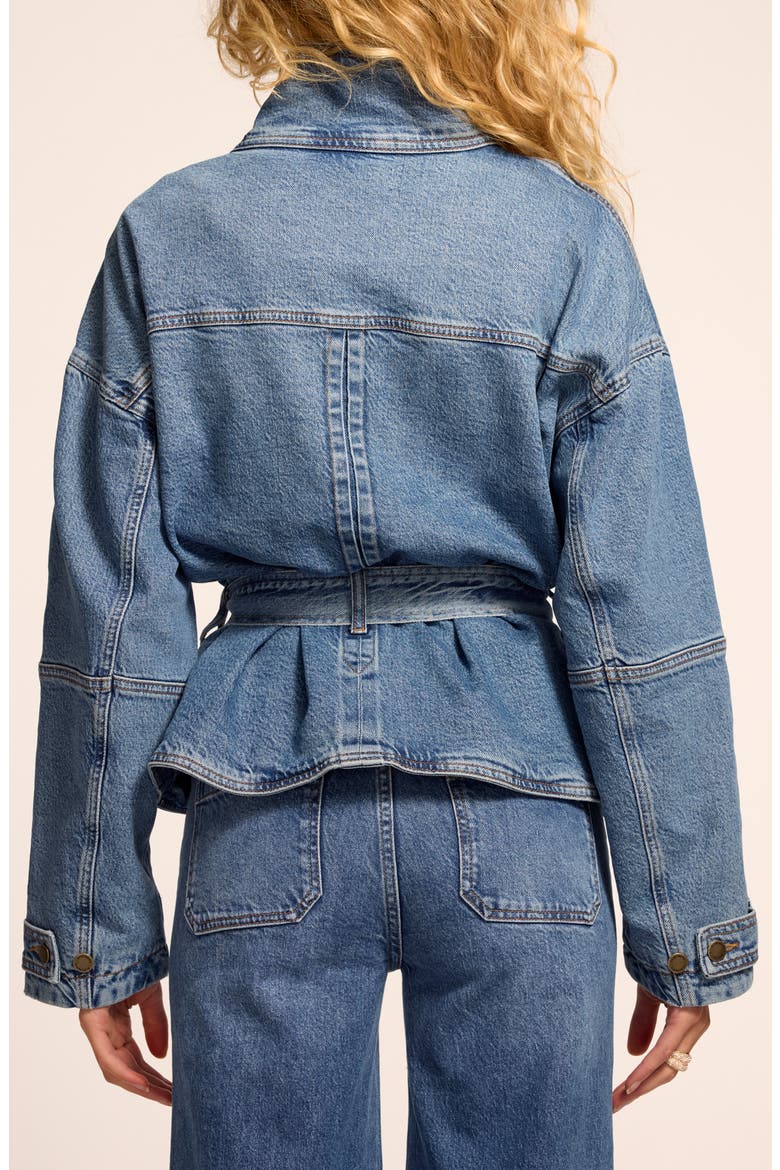 Robin Belted Denim Jacket, Alternate, color, MID CERULEAN