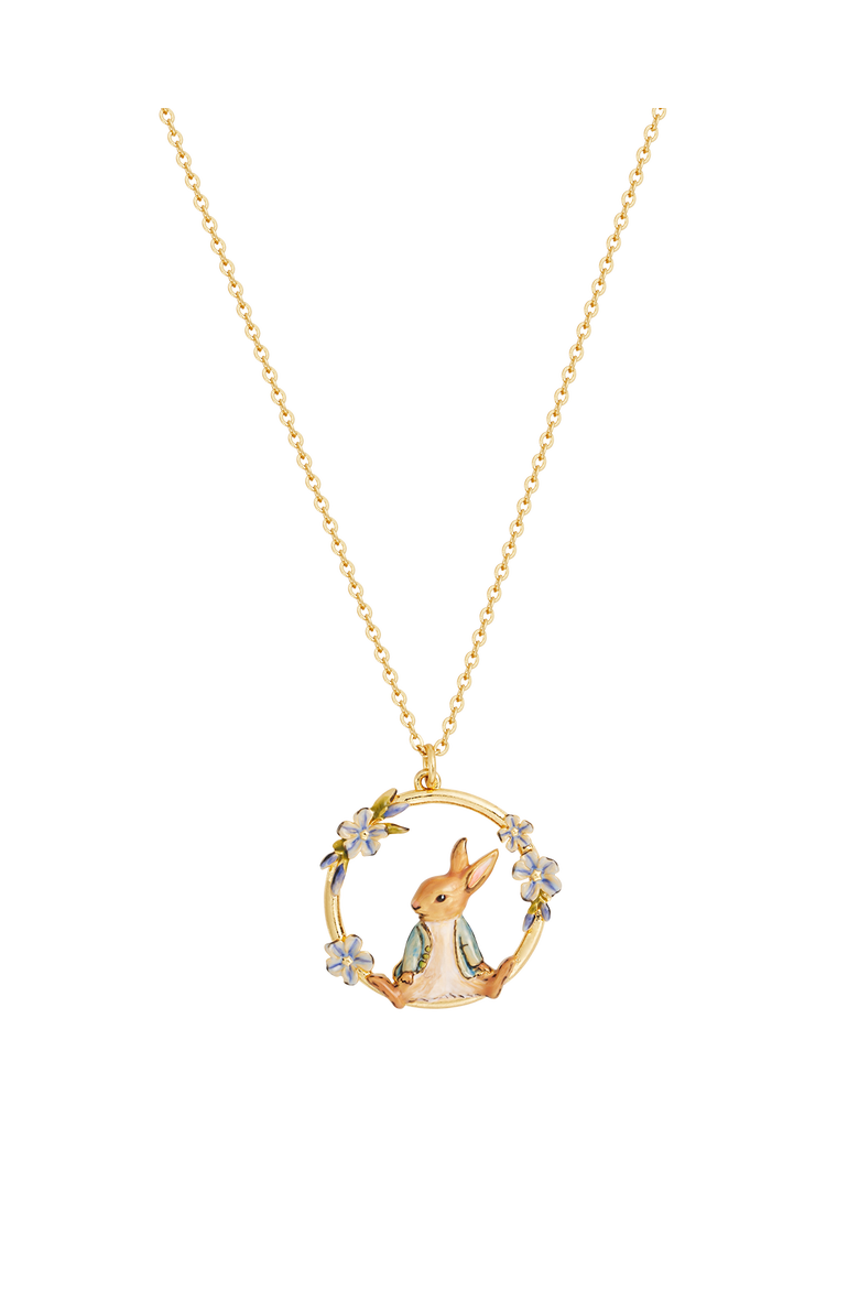 x Peter Rabbit Forget Me Not Necklace, Main, color, Gold