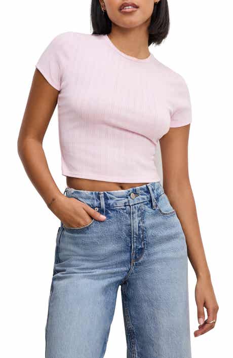 Good American Pointelle Baby Tee