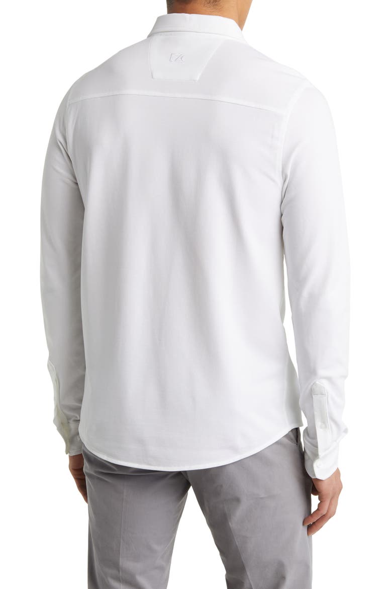 Reach Button-Down Piqué Knit Shirt, Alternate, color, WHITE