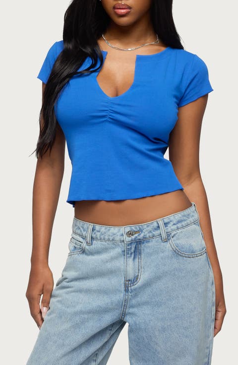 Andria Crop V-Neck Top