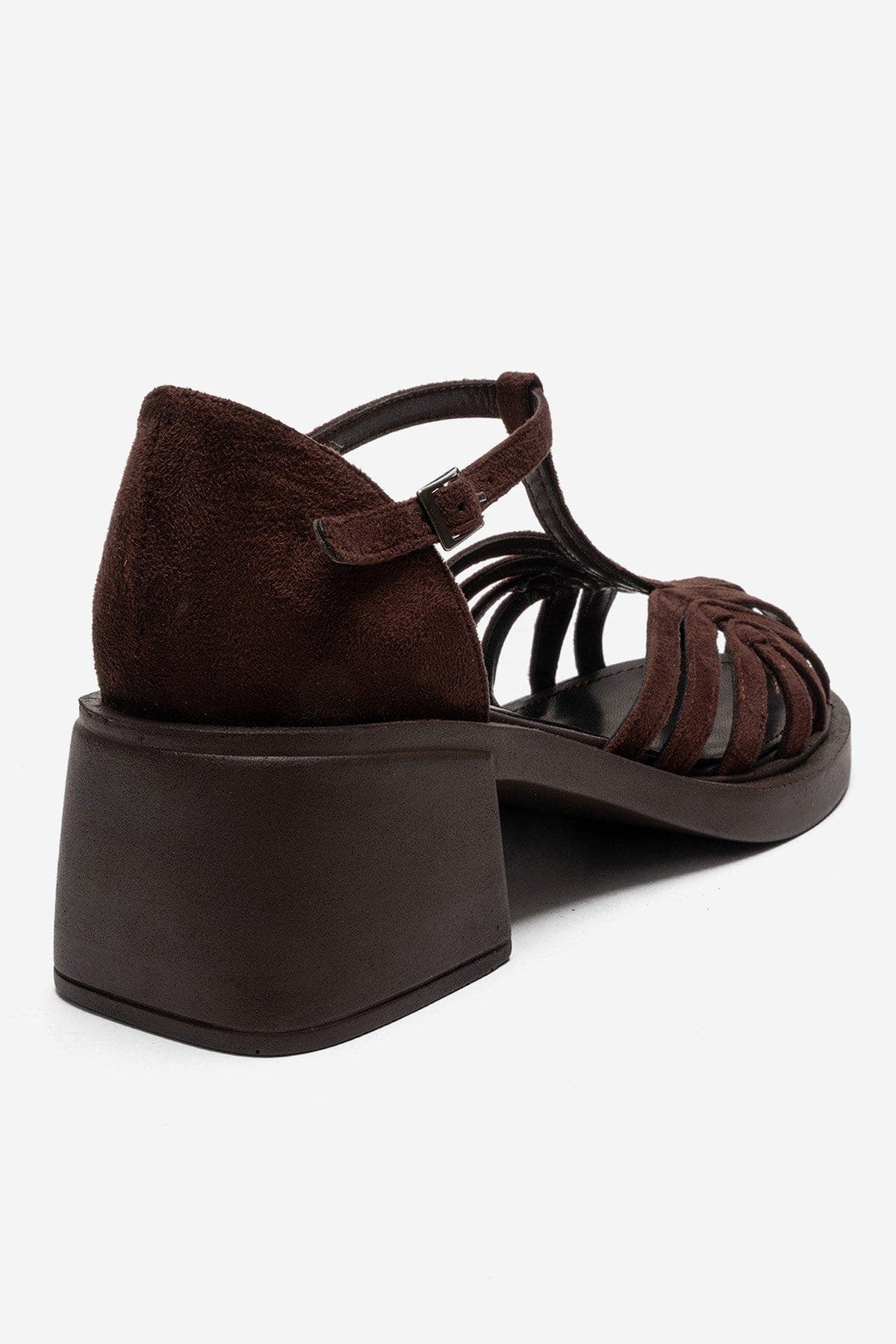 Prologue Shoes Nolana Block Heel Sandal, Alternate, color, Brown Suede
