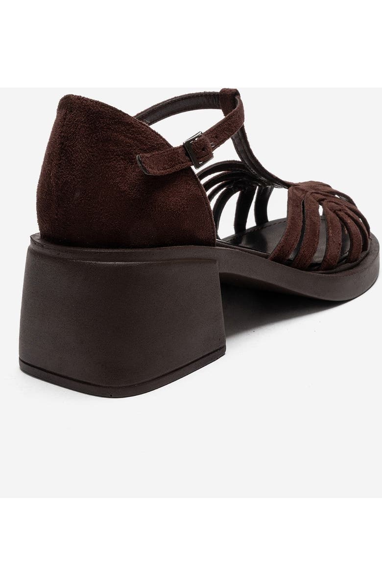 Prologue Shoes Nolana Block Heel Sandal, Alternate, color, Brown Suede