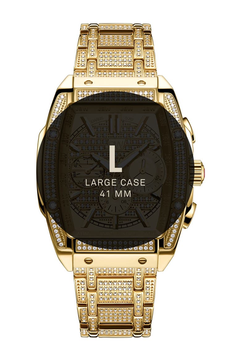 Echelon Platinum Series Pavé Diamond Multifunction Bracelet Watch, 41mm, Alternate, color, GOLD