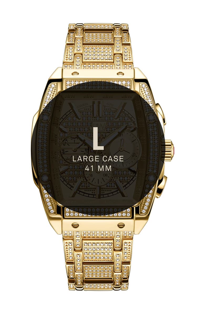 JBW Echelon Platinum Series Pavé Diamond Multifunction Bracelet Watch, 41mm, Alternate, color,