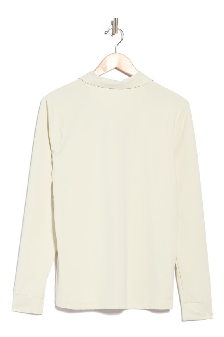 Mesh Yoke Performance Long Sleeve Polo, Alternate, color, SILVER BIRCH