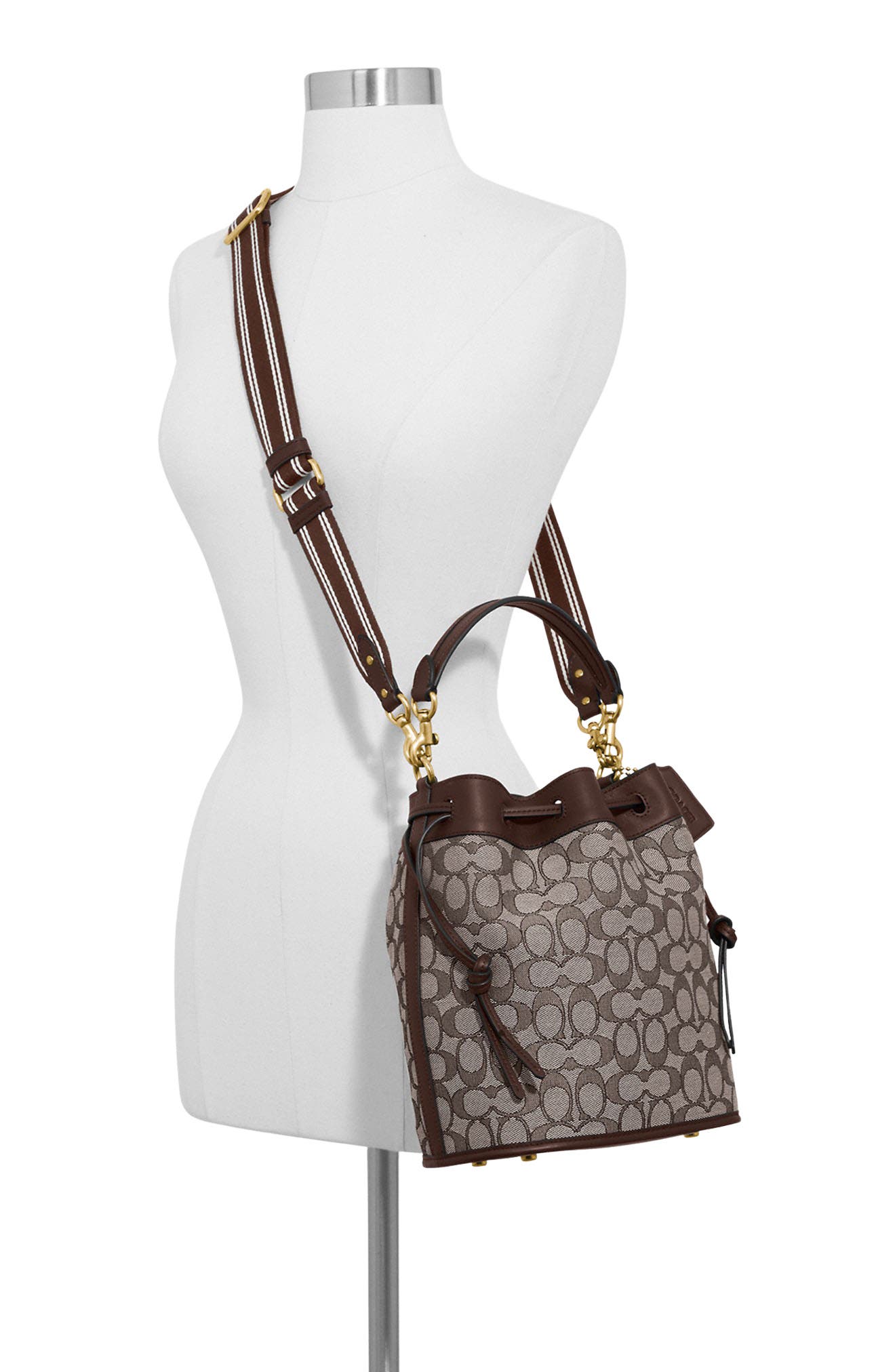 COACH Field Signature Jacquard Bucket Bag, Alternate, color, 