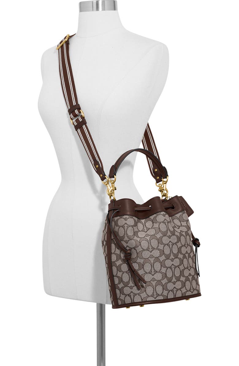COACH Field Signature Jacquard Bucket Bag, Alternate, color,
