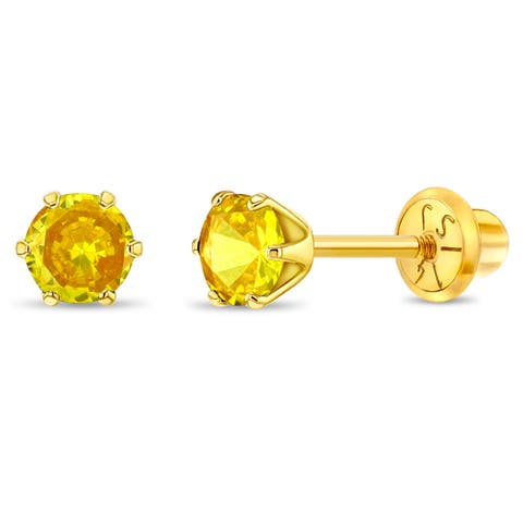 14k Classic Prong Solitaire Earrings
