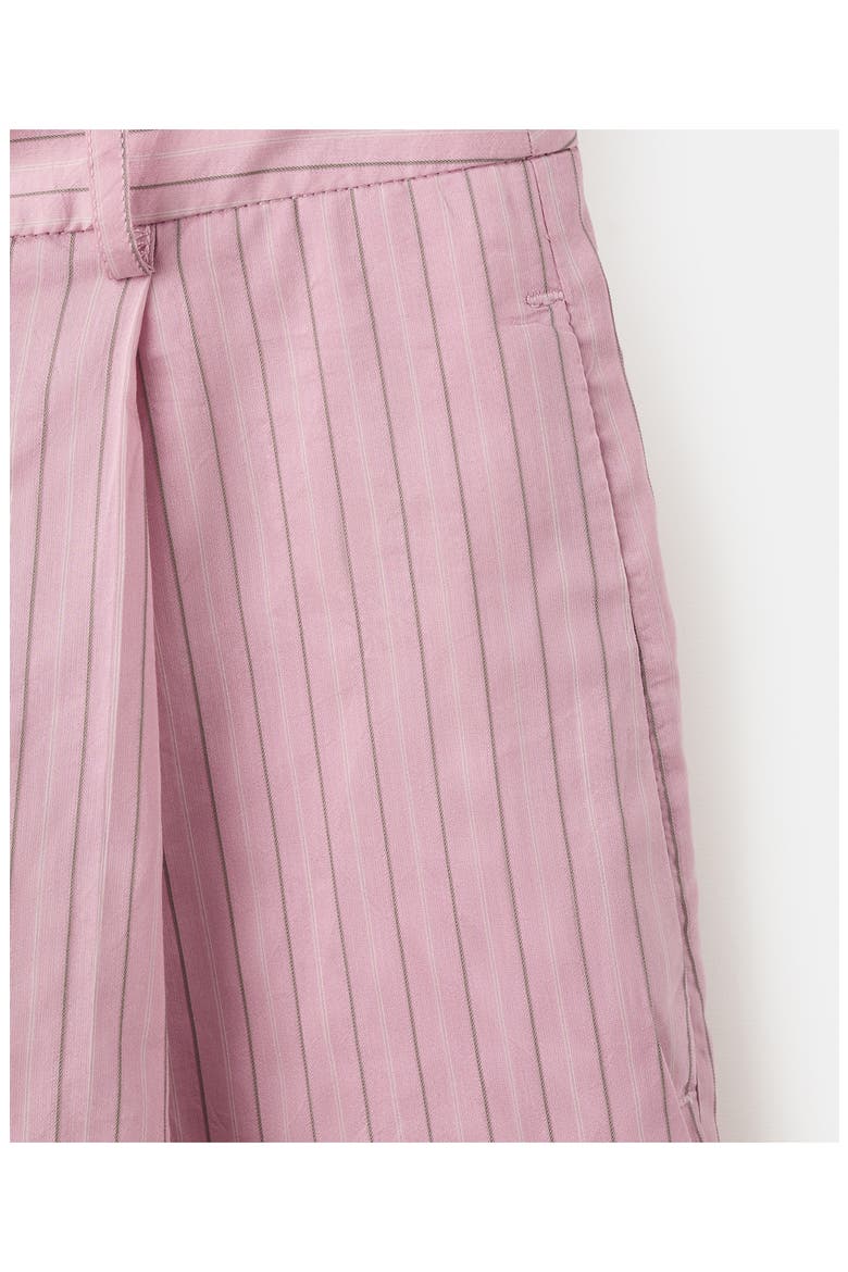 Pleated Pinstripe Straight Fit Bermuda Shorts, Alternate, color, PASTEL PINK