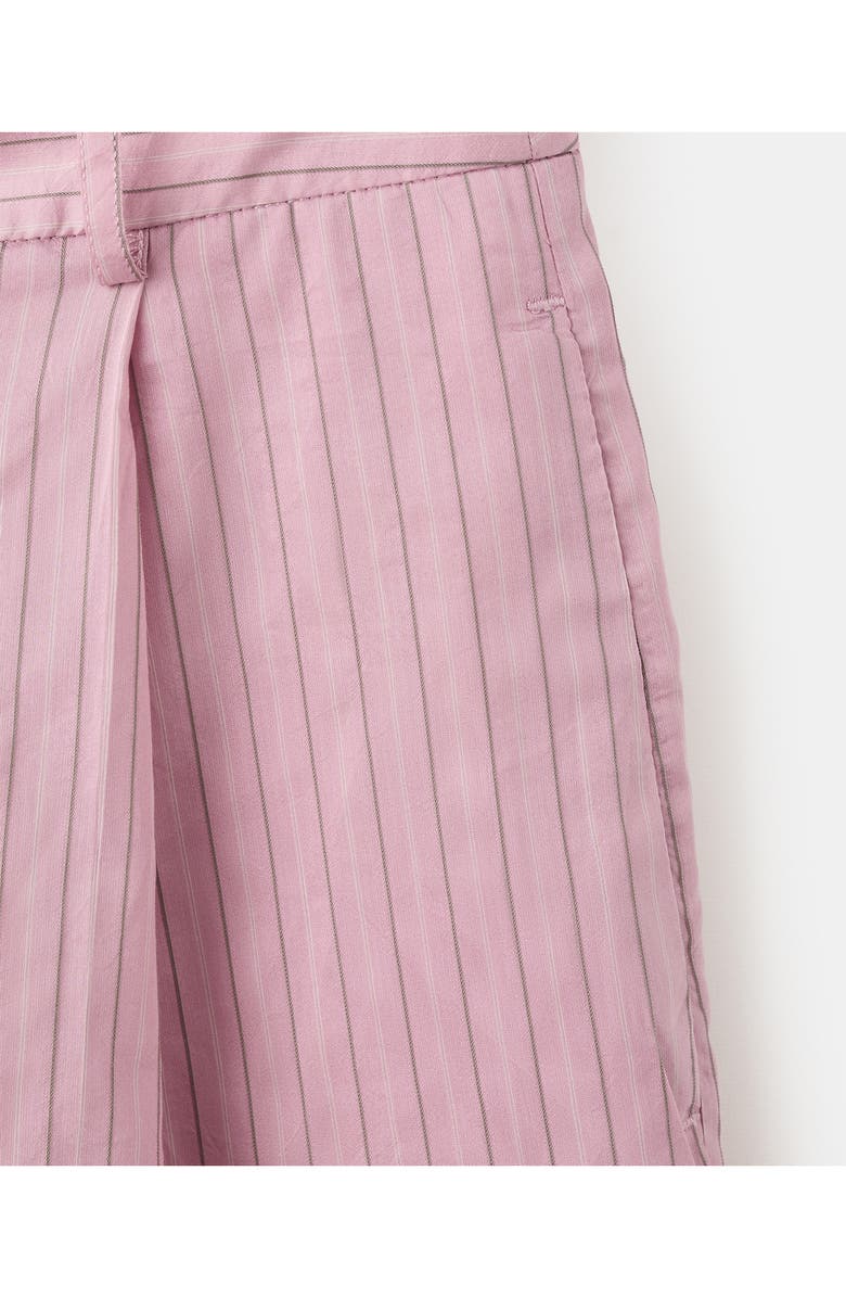 MANGO Pleated Pinstripe Straight Fit Bermuda Shorts, Alternate, color,