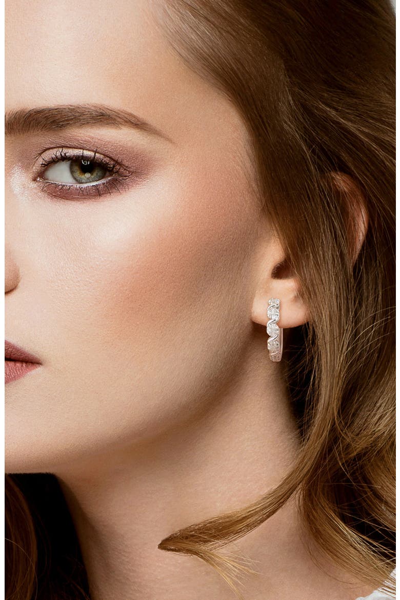 Half Twist Diamond Hoop Earrings - 0.15ct., Alternate, color, SILVER