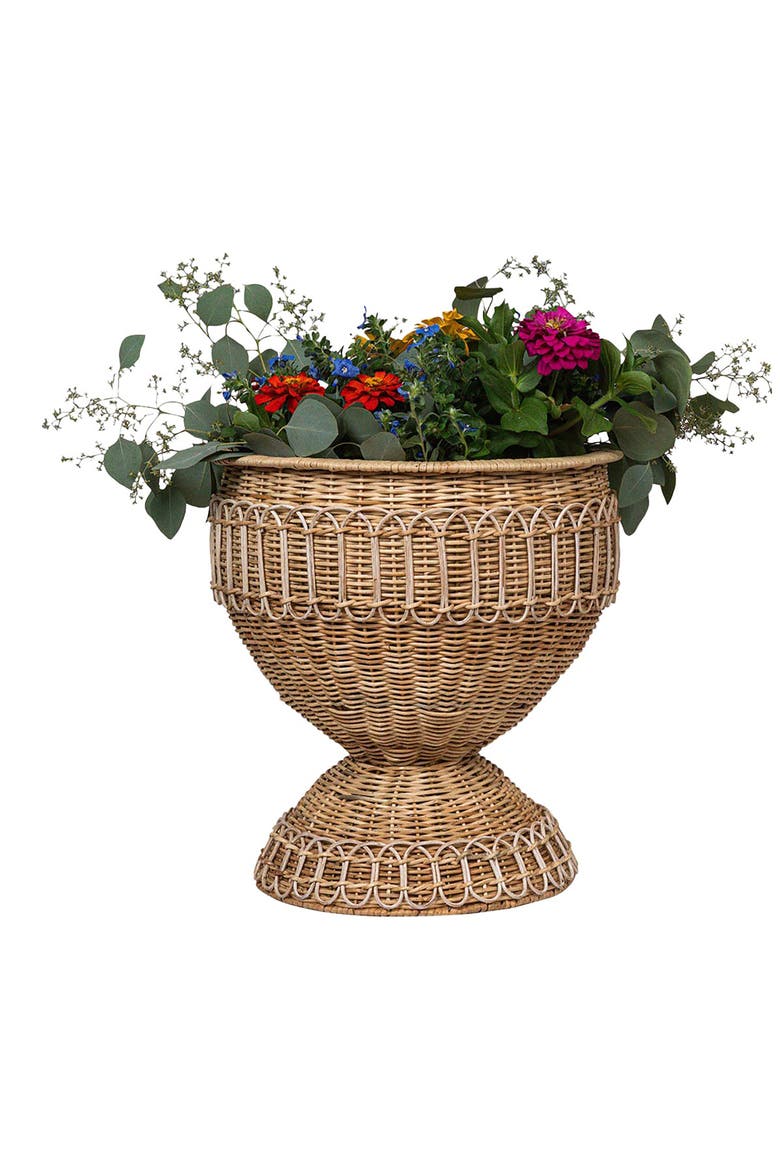 Provence Rattan Medium Urn, Alternate, color, WHITEWASH