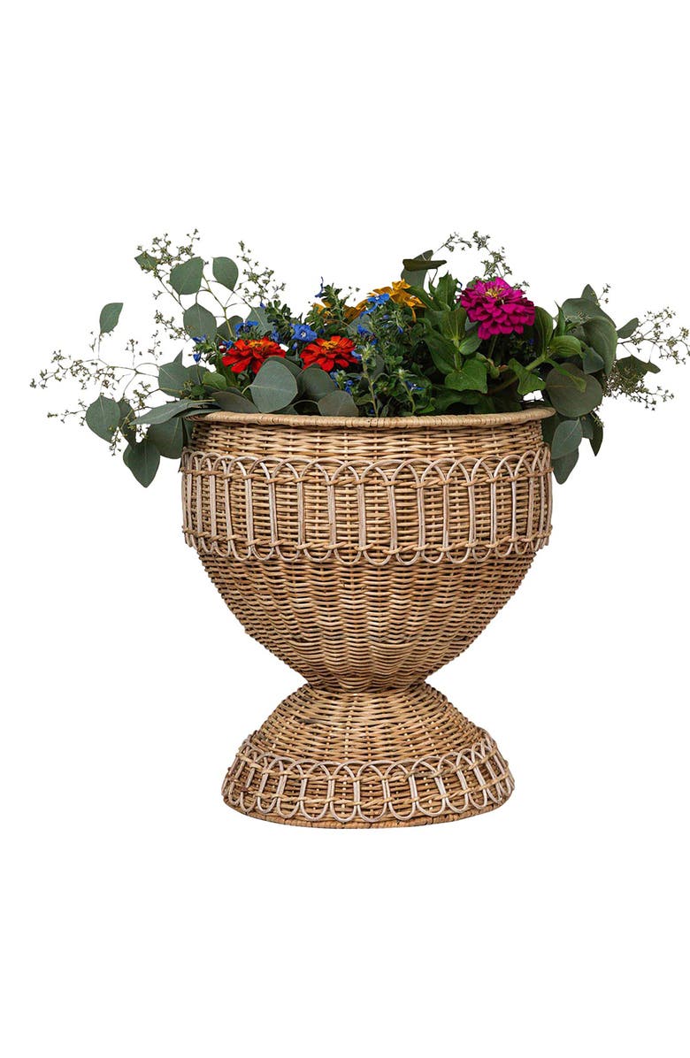 Juliska Provence Rattan Medium Urn, Alternate, color, Whitewash