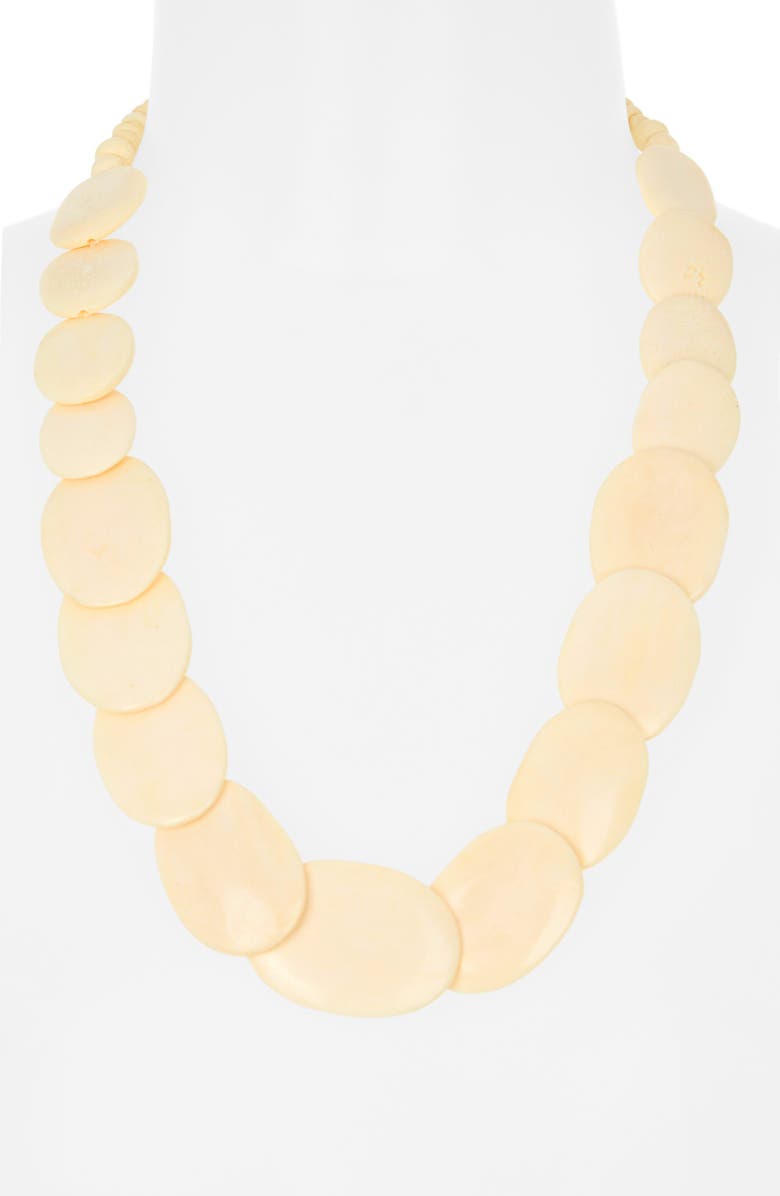 Kenneth Jay Lane Pebble Beaded Necklace, Alternate, color, Ivory