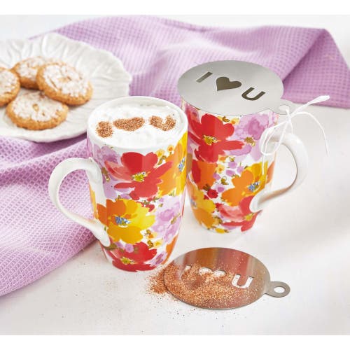 Tag Springtime Floral Mug And Stencil Set In Multi