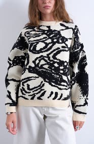 Topshop Floral Jacquard Sweater