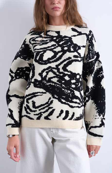 Topshop Floral Jacquard Sweater
