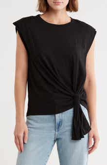 Democracy Tie Front Sleeveless Knit Top