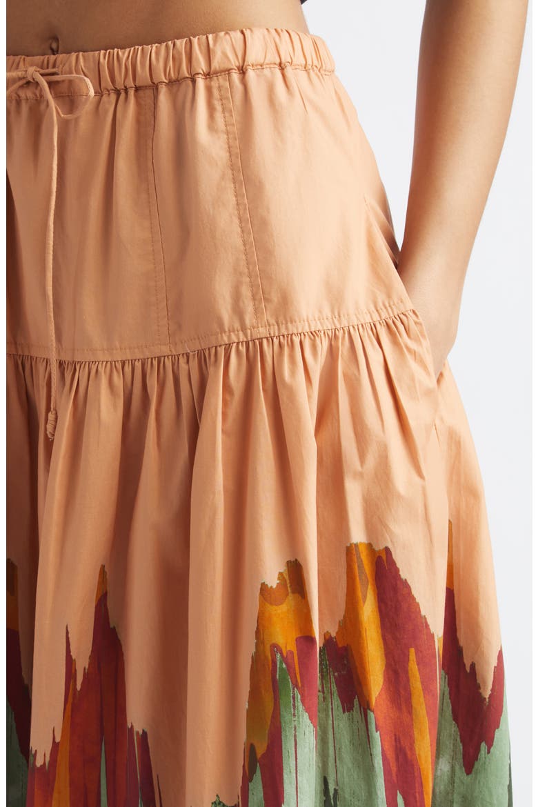 Theodora Tiered Cotton Maxi Skirt, Alternate, color, AGATE
