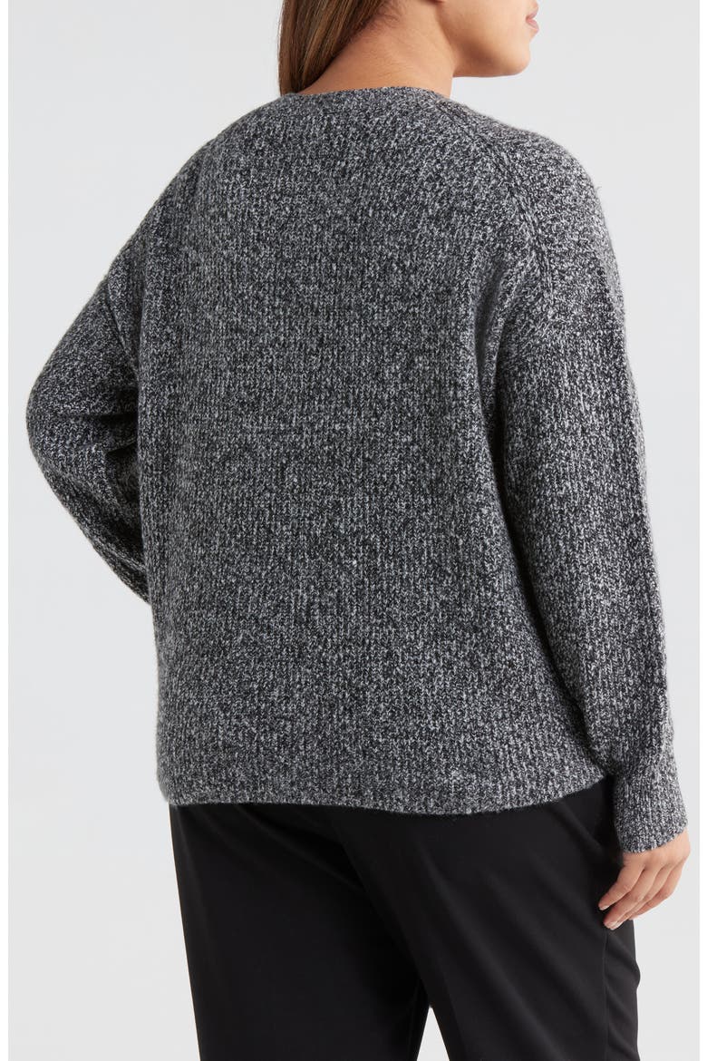 Crewneck Sweater, Alternate, color, BLACK- IVORY MARL