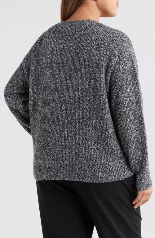 Nordstrom Crewneck Sweater In Black- Ivory Marl