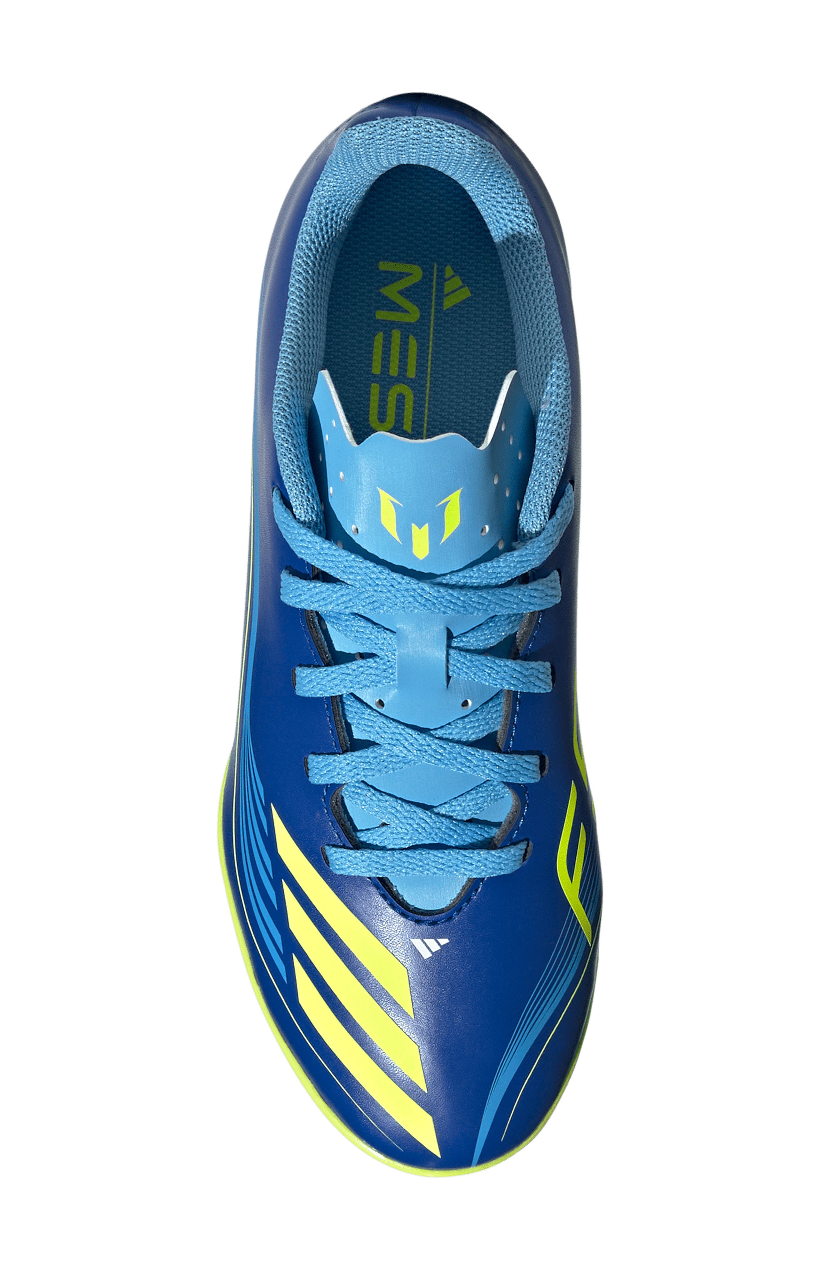 adidas Kids' F50 Messi Club Turf Soccer Shoe, Alternate, color, Team Royal Blue