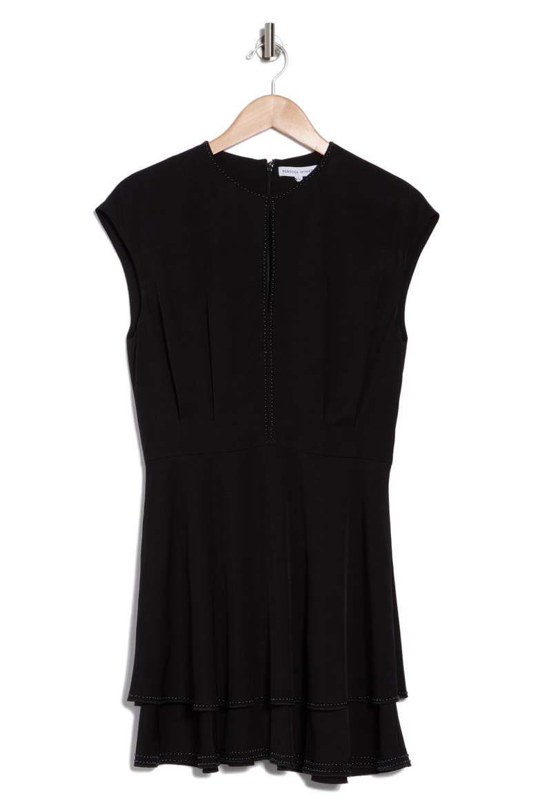 Gabby Cap Sleeve Minidress, Alternate, color, TRUE BLACK