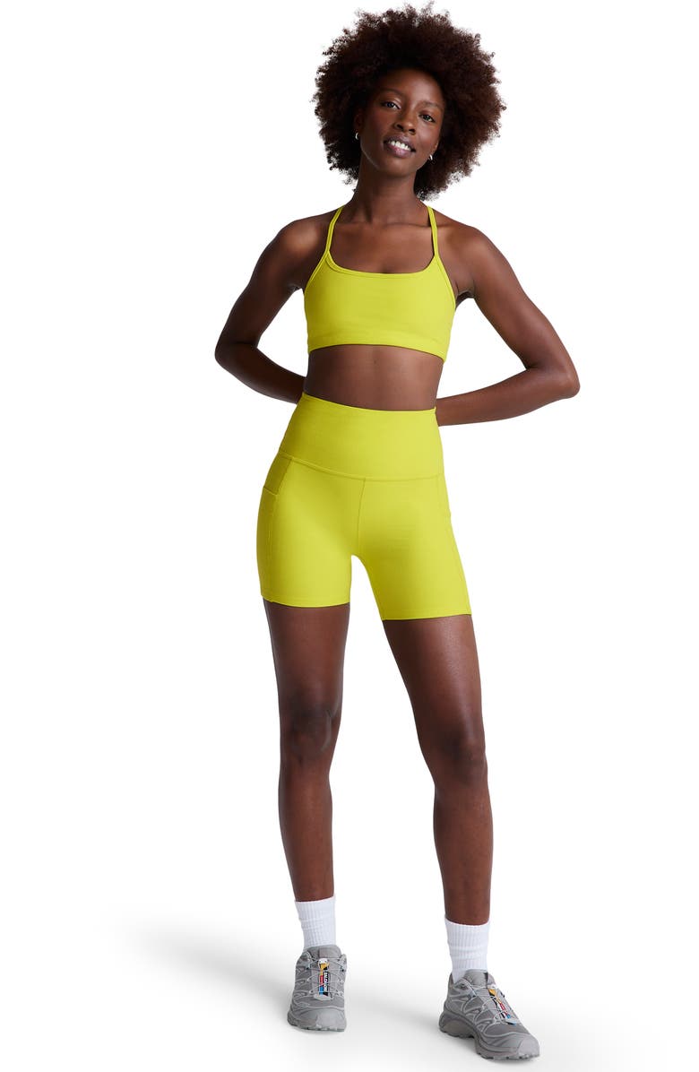 Beyond Yoga Space Dye Keep Pace Bike Shorts, Alternate, color, Citrus Pop Heather