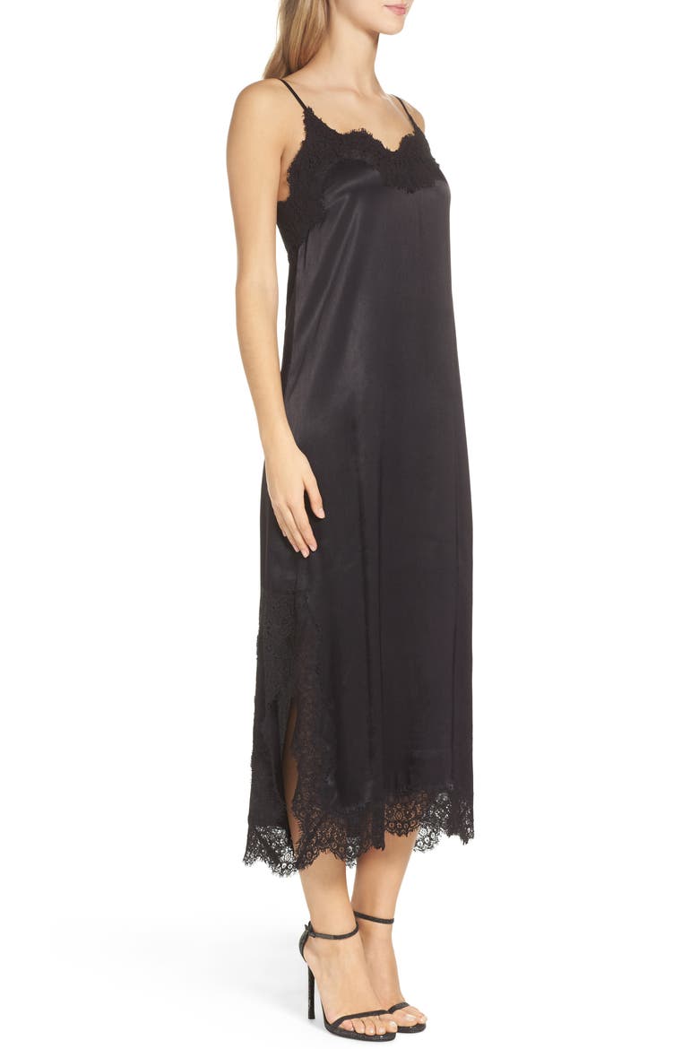 Zoe Lace Slipdress, Alternate, color, BLACK