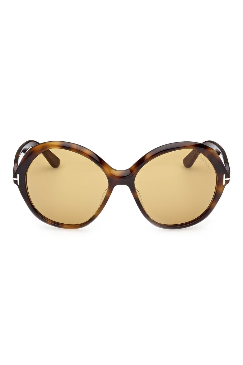 Annabelle 60mm Gradient Round Sunglasses, Main, color, SHINY DARK HAVANA/ ECO/ VICUNA
