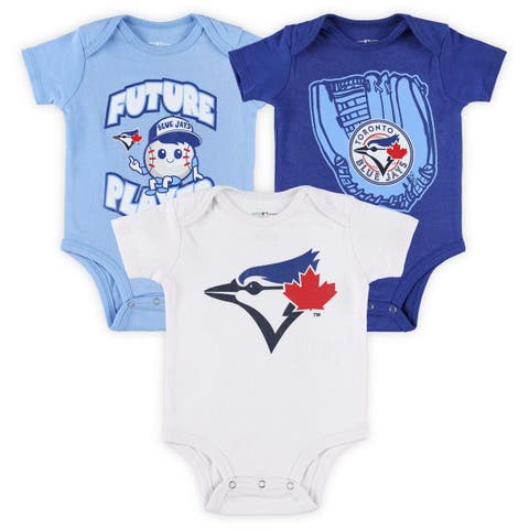 Newborn & Infant Royal/Powder Blue/White Toronto Blue Jays Minor League Player Three-Pack Bodysuit Set