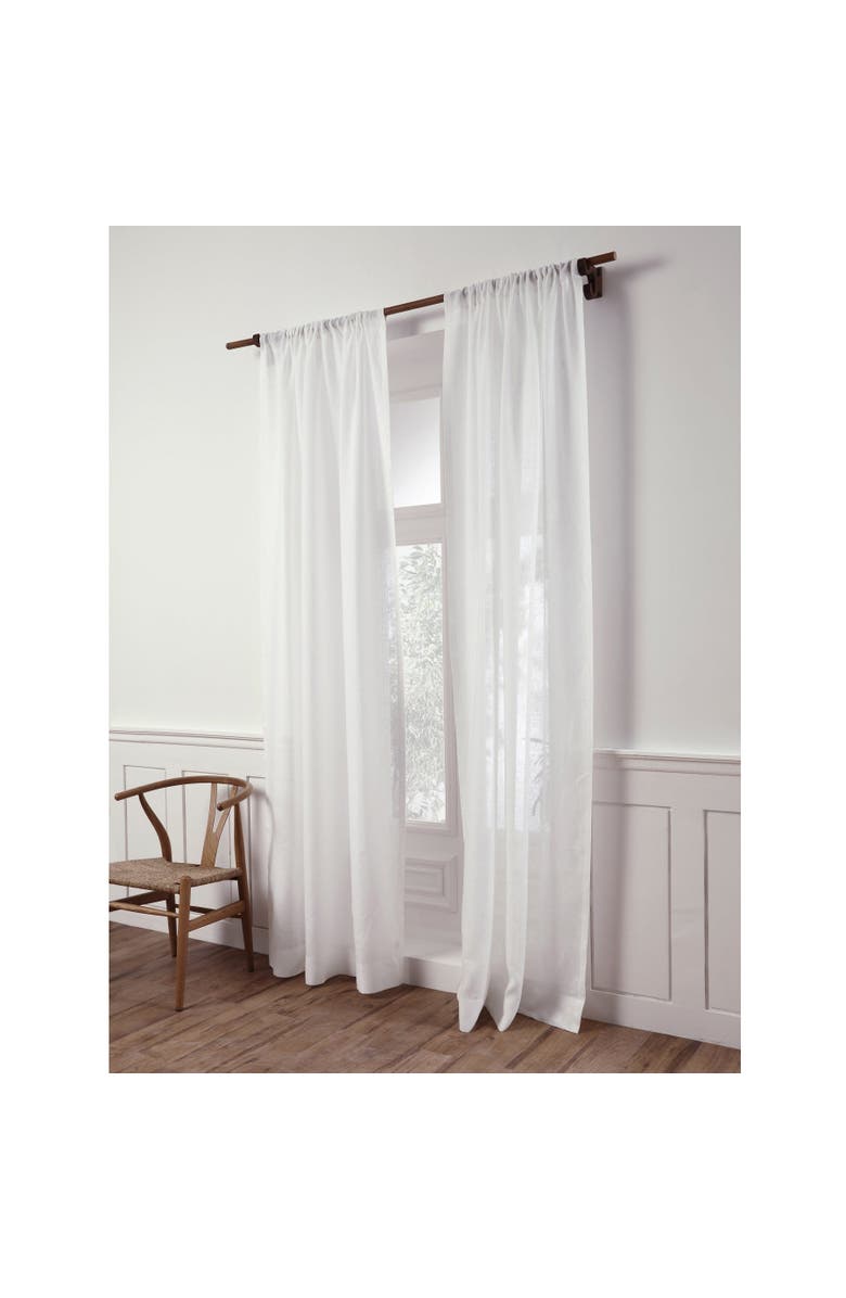 Solino Home Linen Sheer Curtain with Light Filtering Rod Pocket Curtain for Living Room, Bedroom, Alternate, color, White