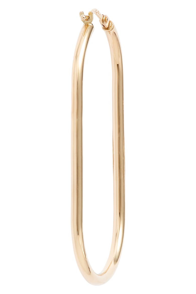 14K Gold Oblong Hoop Earrings (Nordstrom Exclusive), Alternate, color, YELLOW GOLD/ DIA