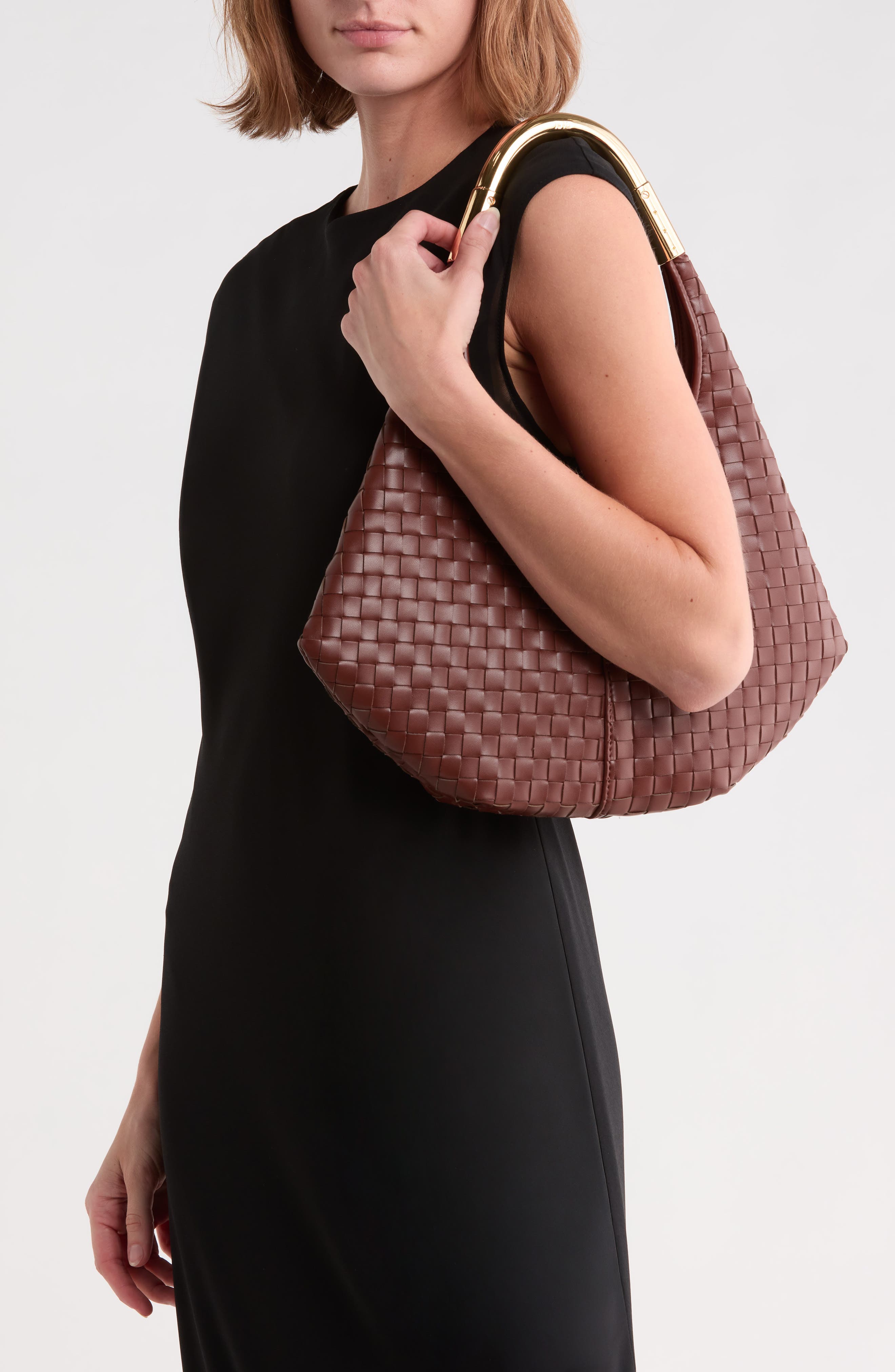 Olivia Woven Hobo Bag, Alternate, color, BROWN