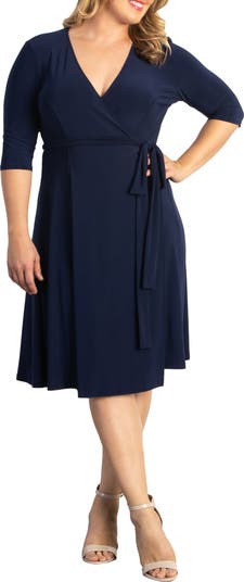 Kiyonna Essential Wrap Dress - Black Noir
