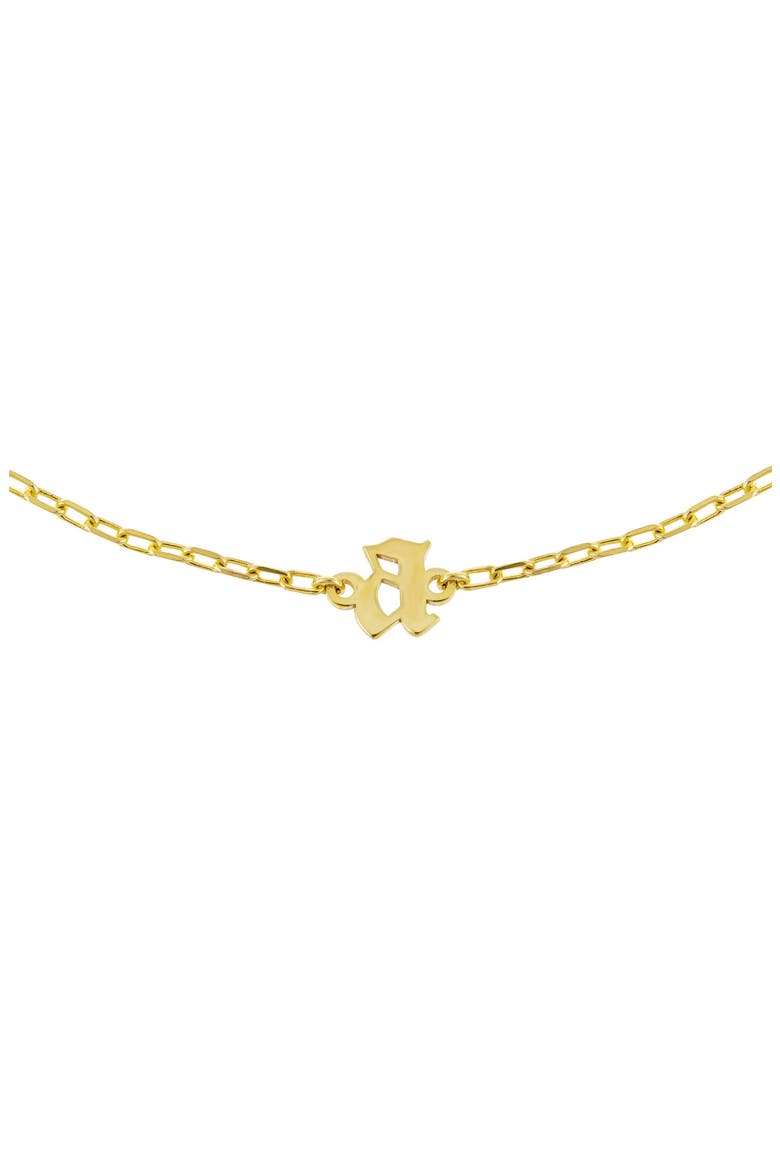 Personalized Gothic Initial Choker, Main, color, GOLD