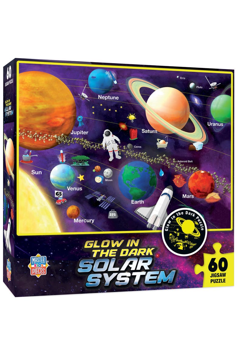 Solar System 60 Piece Glow Puzzle, Main, color, Multicolor