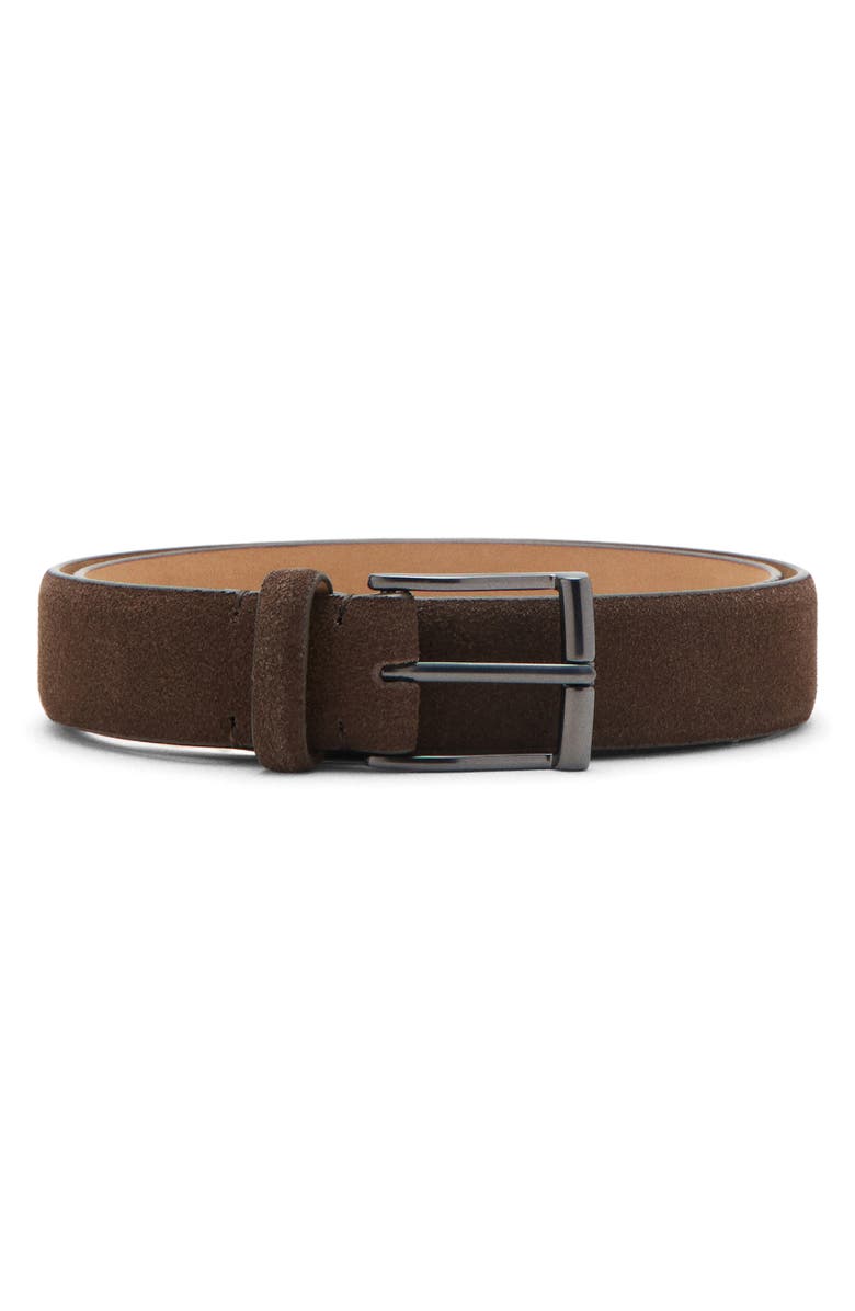 MANGO Suede Belt, Main, color, Brown