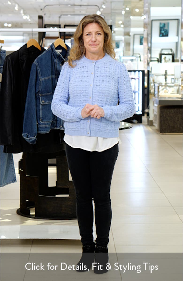 Pointelle Stitch Cotton Cardigan, sales video thumbnail