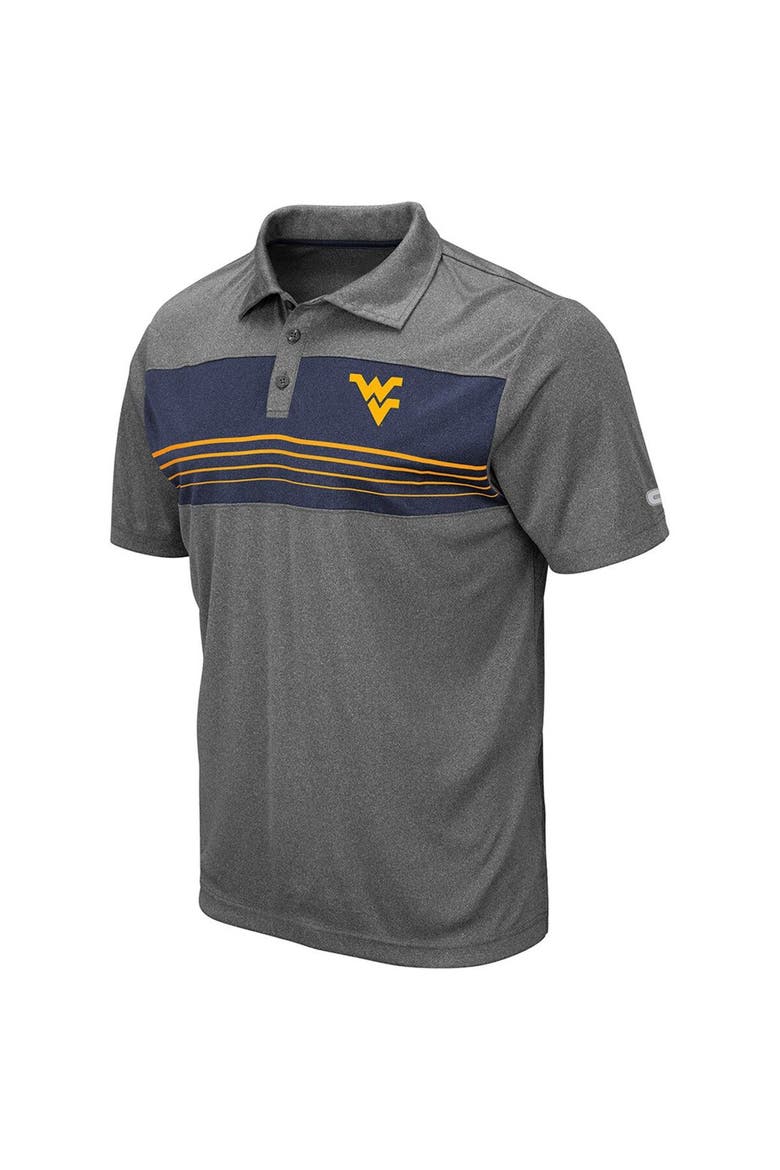 Men's Colosseum Heathered Charcoal West Virginia Mountaineers Smithers Polo, Alternate, color, Heather Charcoal