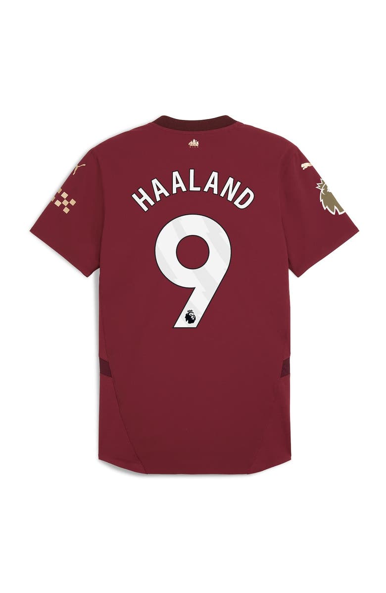 PUMA Men's Puma Erling Haaland Burgundy Manchester City 2024/25 Third Authentic Player Jersey, Alternate, color, 