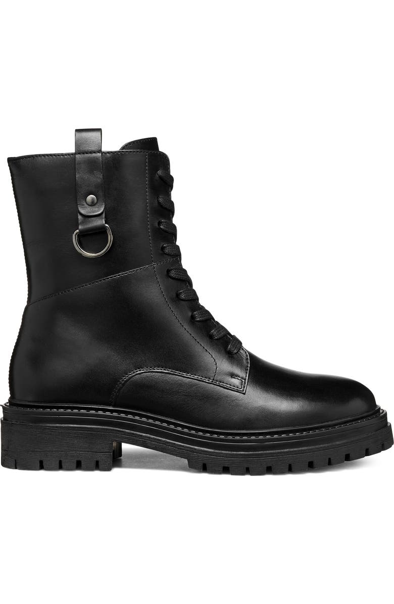 Geox Cap Toe Leather Combat Boot, Alternate, color,
